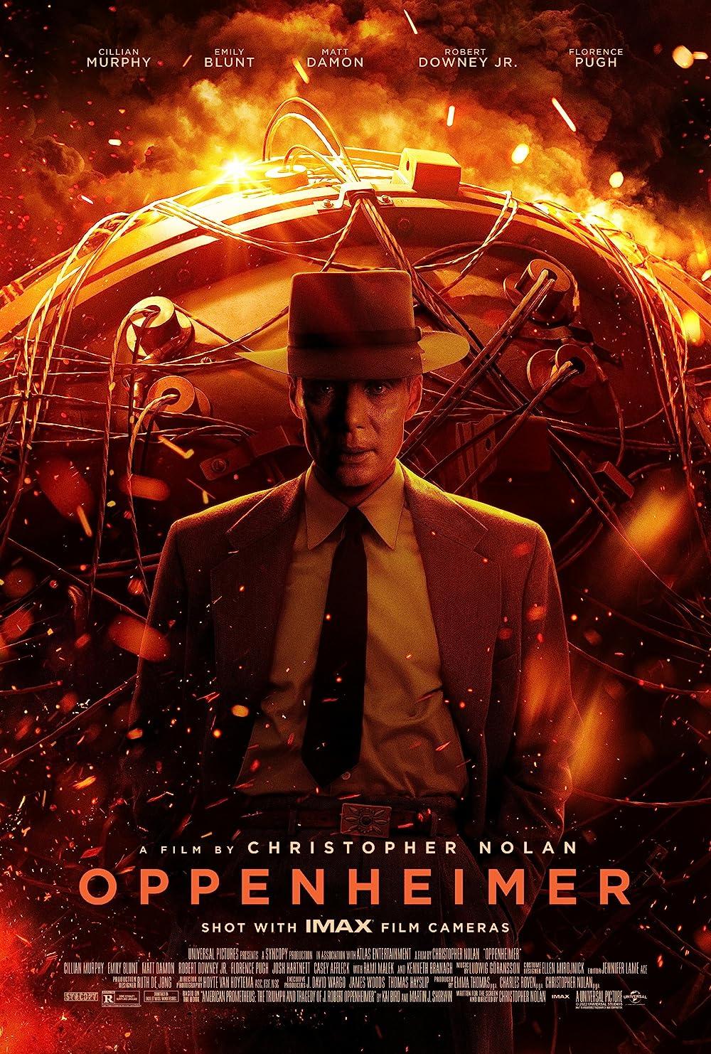 The media cover for “Oppenheimer” by Christopher Nolan