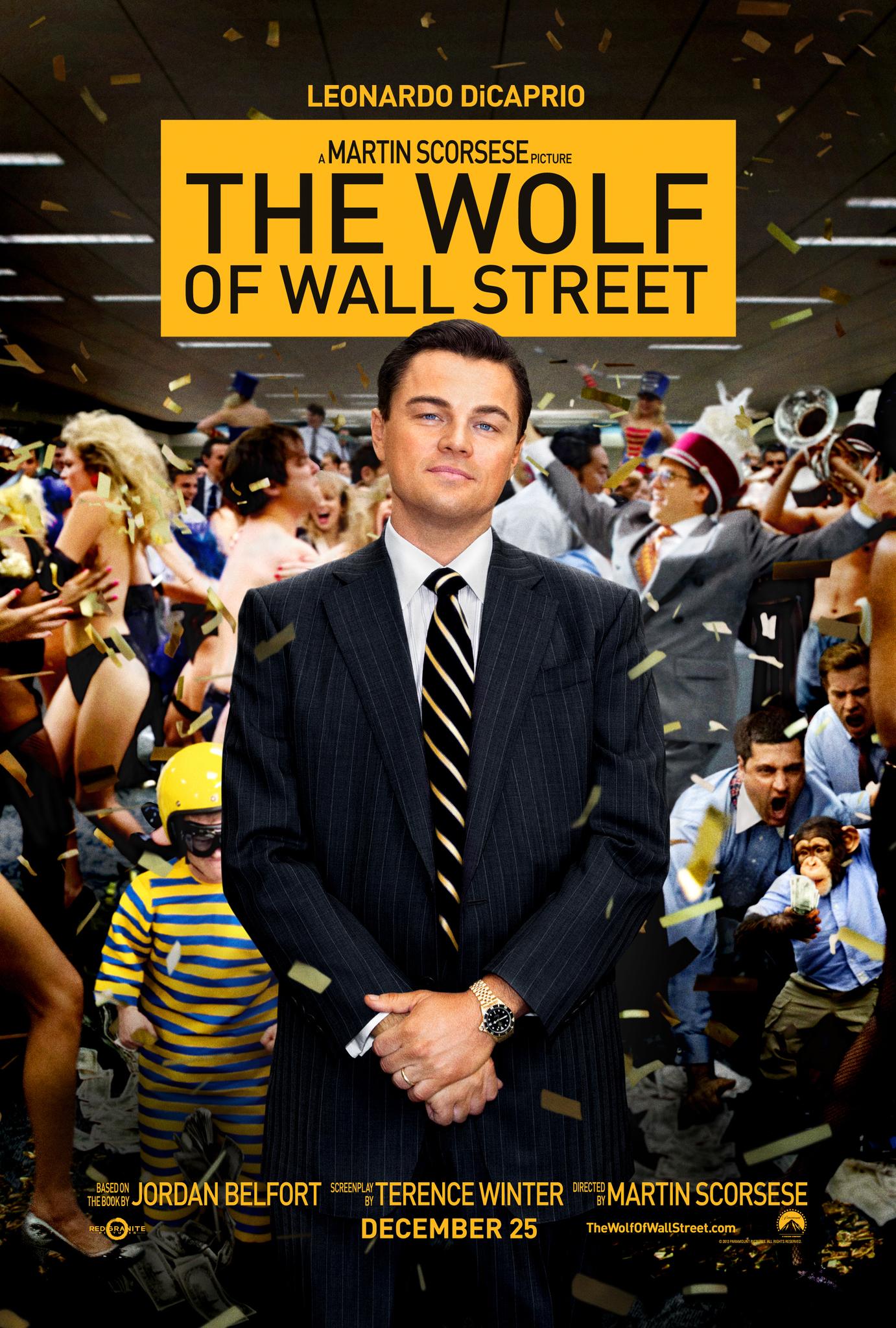 The media cover for “The Wolf of Wall Street” by Martin Scorsese